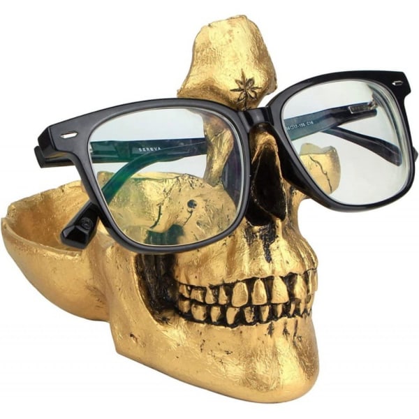 Skalle Glasögonhållare Skelett Förvaringsställ GULD gold