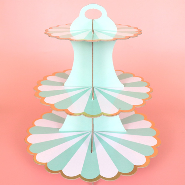 3-lags cupcakestativ papirkakeholder LILLA 2 2 Purple 2-2