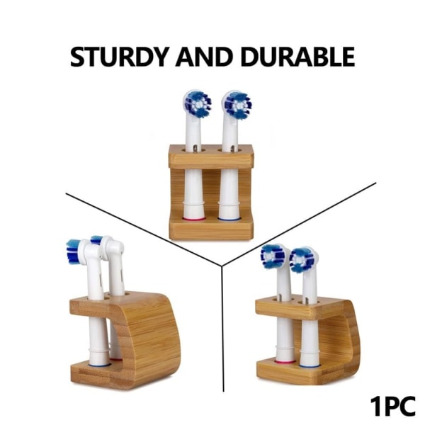 Hållare för tandborsthuvud Bambu Förvaringshållare 2 PLATSER 2 SLÅS