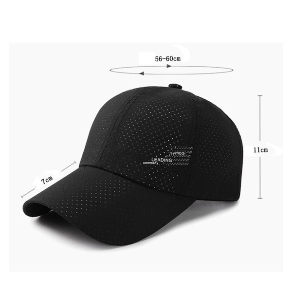 Hurtigtørkende Baseball Caps Golf Fishing Cap SVART black