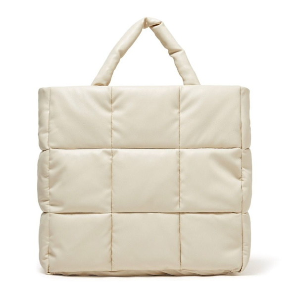 Naisten käsilaukut Suuri puffer-kangaskassi BEIGE Beige