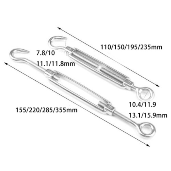 2 stk Turnbuckle Wire Strammer M6 M6 M6