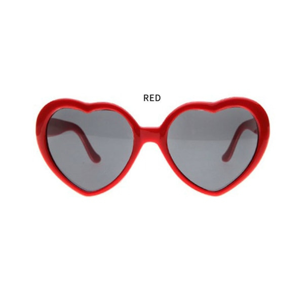 Hjärtformade specialeffektglas Hjärtdiffraktionsglasögon Red
