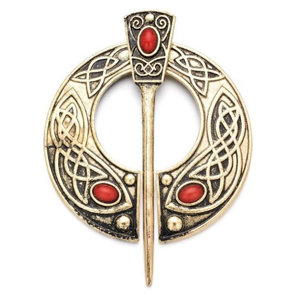 Viking Broche Tørklæde Broche GULD STYLE-4 STYLE-4 Gold Style-4-Style-4