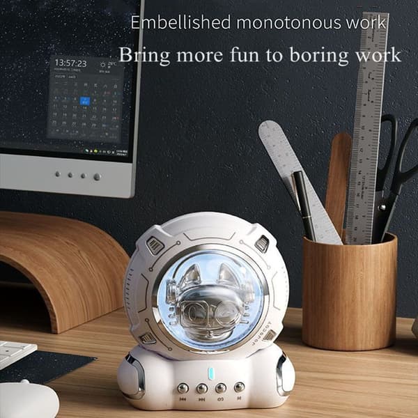 Astronaut Spaceman Charging Night Light Bluetooth högtalare vit