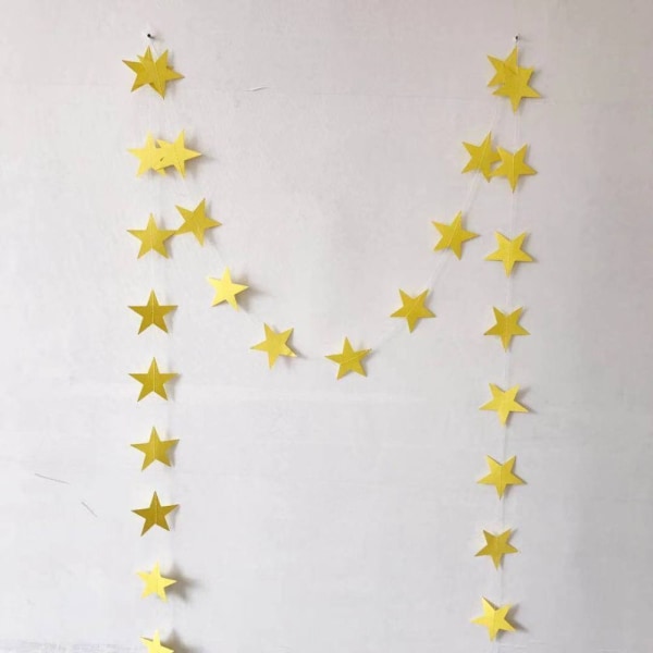 6 Pack Gold Star Garland Banner hængende dekorationer