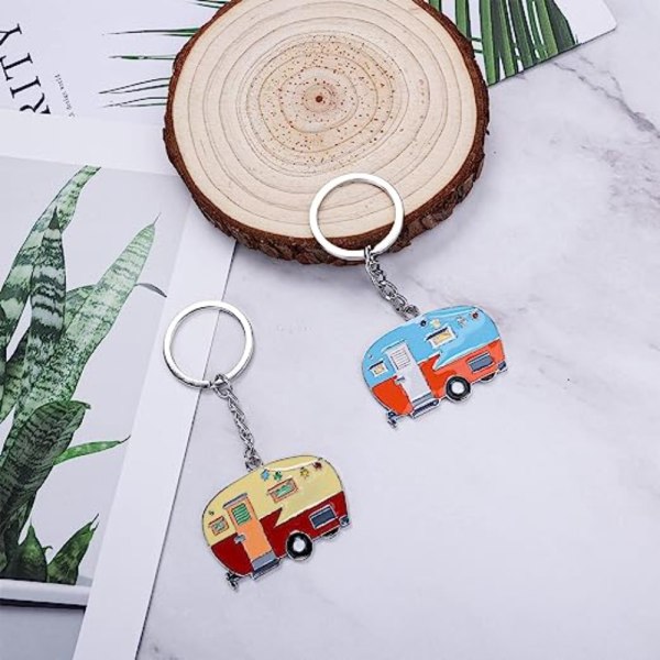 2 stk. Nøgle Taske Dekoration Camper Nøglering Retro Nøglering