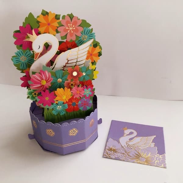 3D Pop-up bukett pappersblommor 5 5 5