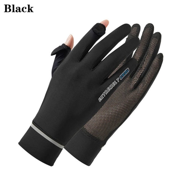 Ice Silk Gloves Anti-UV Handskar SVART black