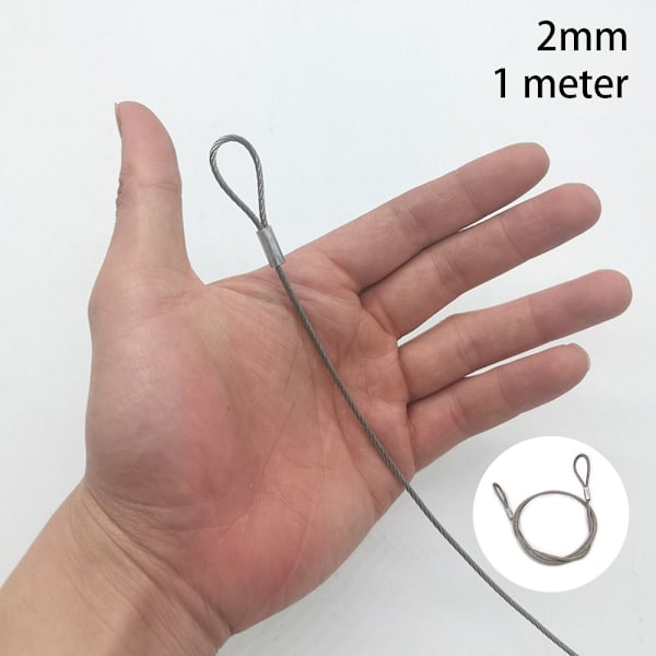 1,5-4mm Wire Reb Hængereb 2MM1 METER 1 METER 2mm1 Meter