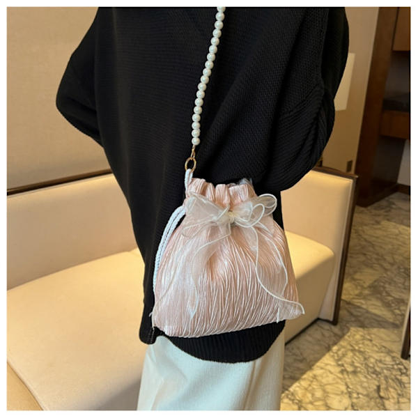 Lace Bucket Bag Bowknot Crossbody Bags LILLA purple