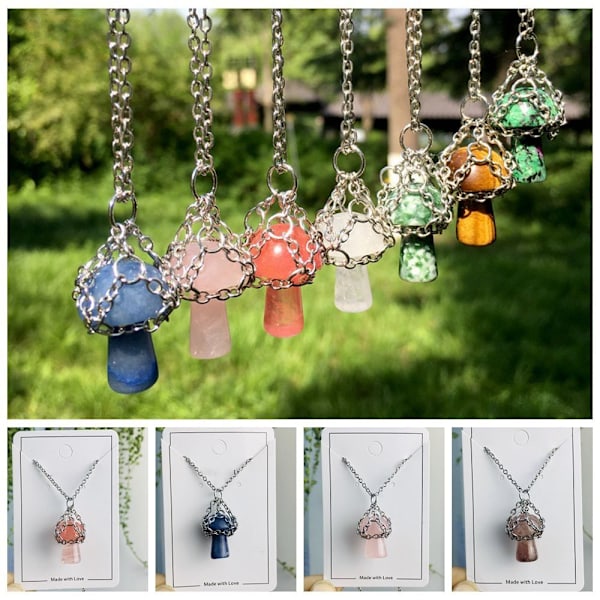 Crystal Holder Cage Necklace Crystal Net Metal Necklace GOLDEN Golden Sand