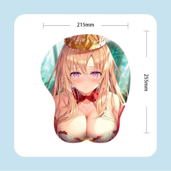 Sexig mus vadderar Tecknad film Anime 3D bröst Mousepad handledsstöd