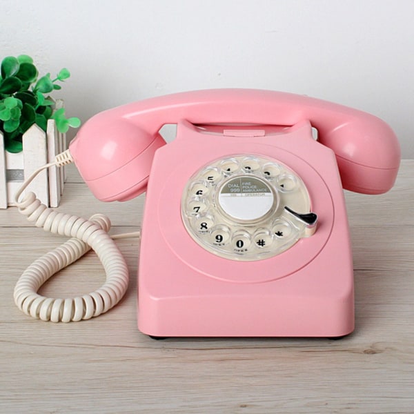 Vintage Rotary Dial Phone Retro Style fastnettelefon SORT Black