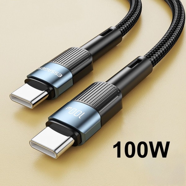 USB-C-kabel Typ-C Laddningskabel SVART Black