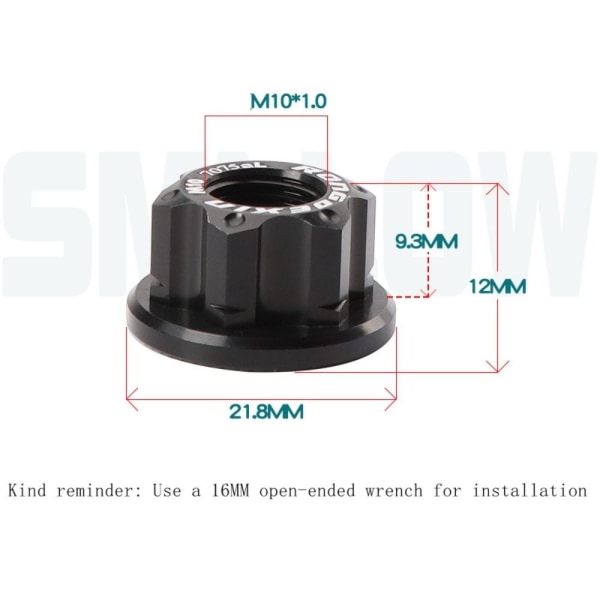 Blomstertromlemøtrik M10 Møtrik SORT 2STK 2STK Black 2Pcs-2Pcs