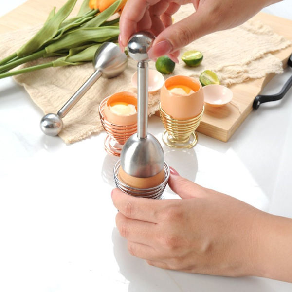 Äggskalsöppnare Hållare för kokta ägg SILVER ÄGGHÅLLARE-2 STK Silver Eggs Holder-2PCS-Eggs Holder-2PCS