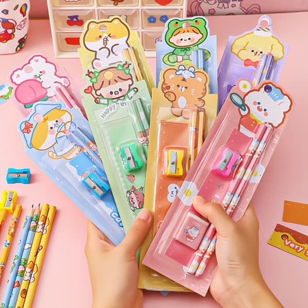 5 st Pencil Eraser Set Pennlåda BB B