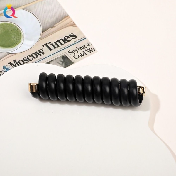 3 STK Telefonlinje Hårbånd Elastisk gummibånd SVART black