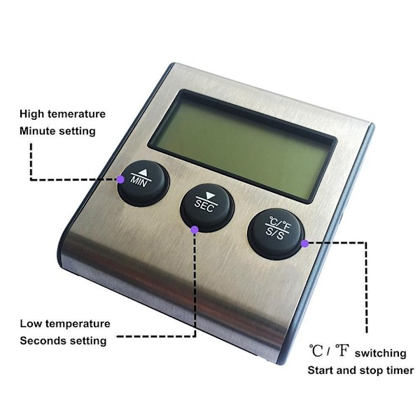 Steketermometer Timer Funksjon Mattemperatur