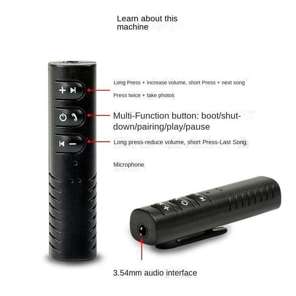 Bluetooth Mottaker Sender Adapter Audio Bluetooth Mottaker Black