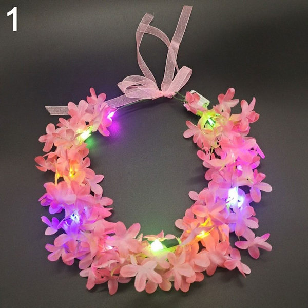 Glødende LED-krans Halloween-kroneblomst 1 1 1