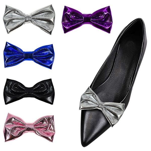 2kpl Shoe Clip Kiiltävät koristeklipsit SILVER silver