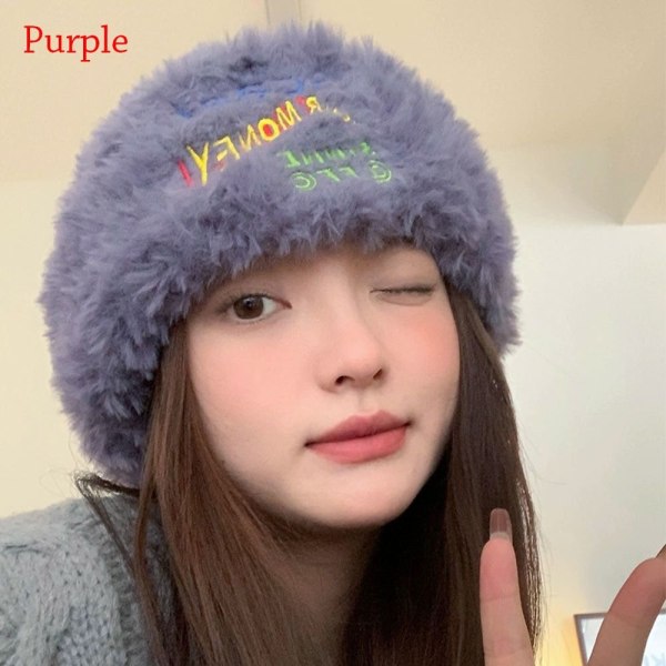 Plys Hat Beanie Hatte LILLA purple