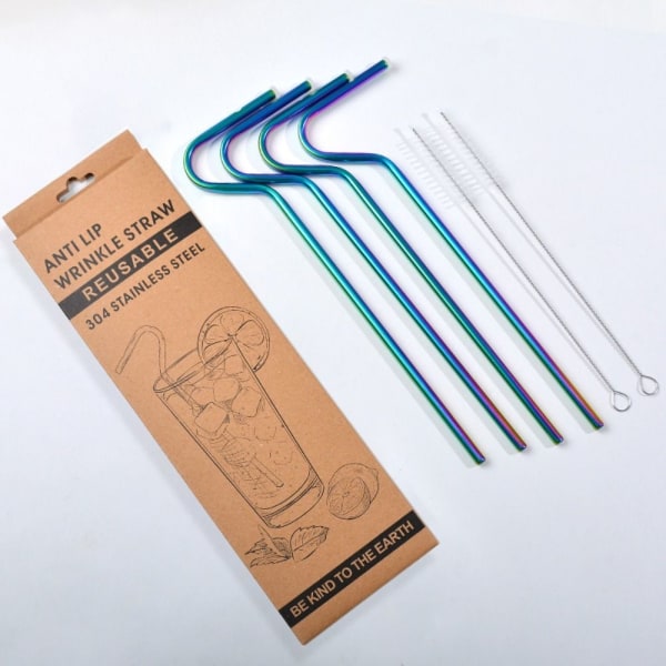 3/6 STK Anti Rynke Sugerør Drikkesugerør MULTICOLOR 6 STK 6 STK multicolor 6pcs-6pcs