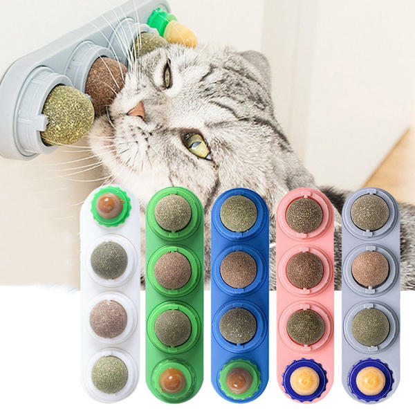 Natural Catnip Cat seinäkiinnitettävä pallolelu SININEN blue