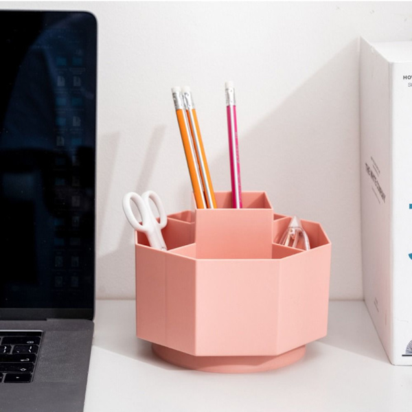 Rotary Pen Holder Stationery Organizer HVID White