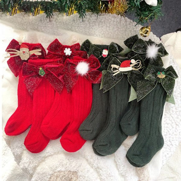 Vinter Baby Flickor Pojkar Julstrumpor Barn Knähög strumpa XLSanta Claus Red