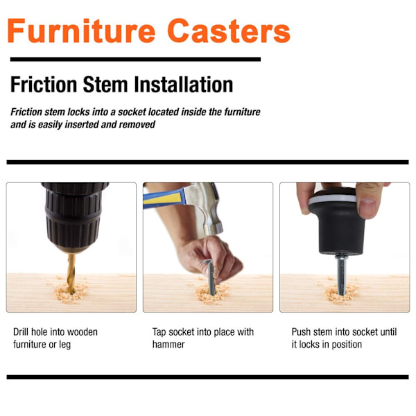 Caster Wheels Kontorstol Sete erstatning Reserve