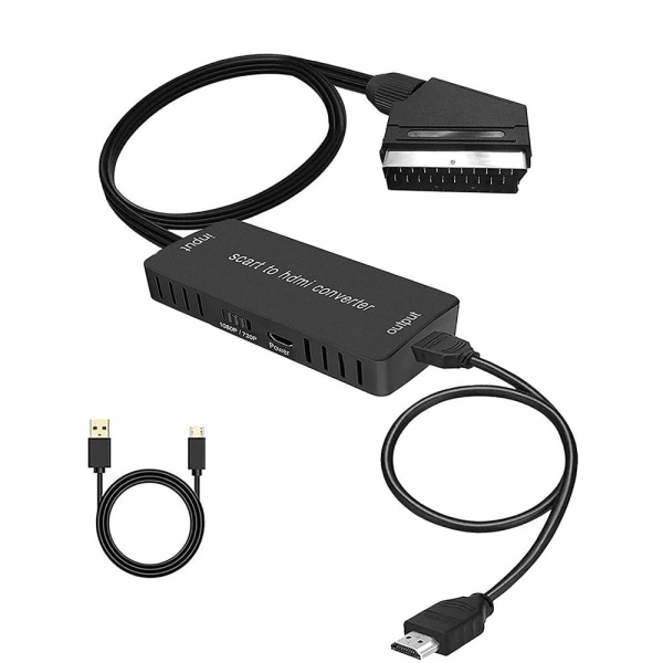 Konverter SCART til HDMI Video Audio Adapter