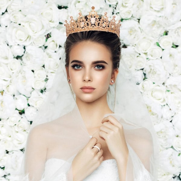 Ylellinen barokkityylinen vintage morsiamenkruunu tiara MUSTA Black