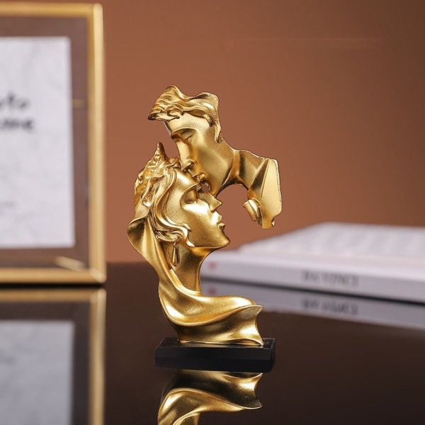 Lovers Staty Kyssande hållning GULD GULD Gold
