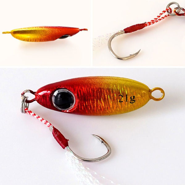 3st Micro Metal Jig Fiskedrag Konstgjorda falska fiskdrag Red 17g