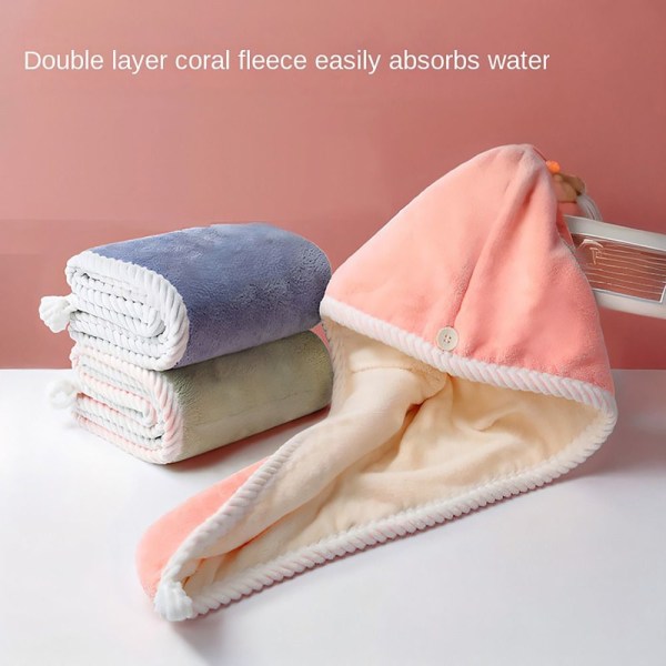 Coral Velvet hårtørrehåndklæde fortykket hårtørrende håndklæde COFFEE