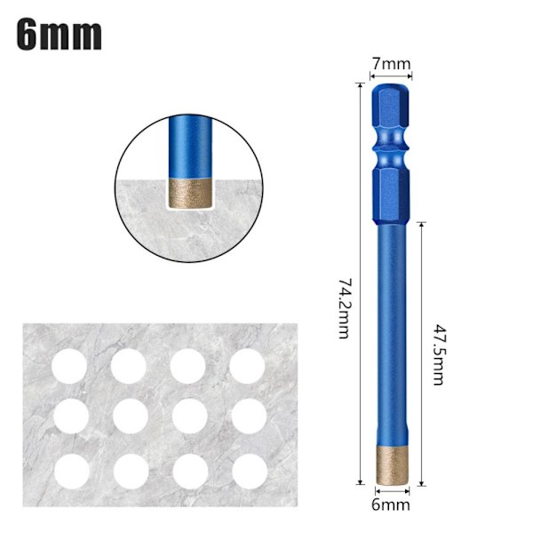 Kuivaporanterä Laattaporanterä 6 MM 6 MM 6 mm