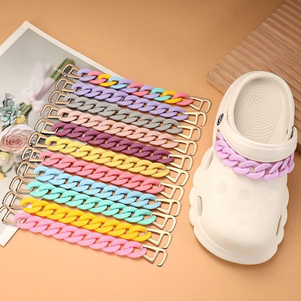 4stk Perleskokæde Blomsterskospændekæde PINK 23,5CM Pink 23.5cm