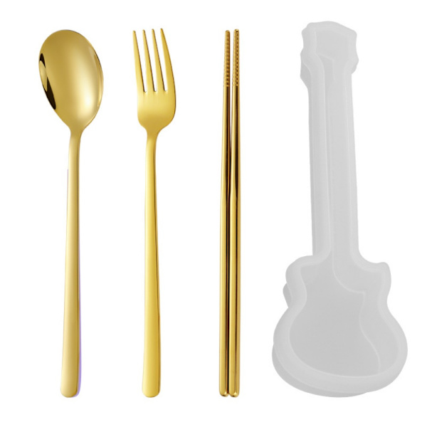 3st/ set bestick med gitarrlåda Skedgaffel Ätpinnar set 2 2 2