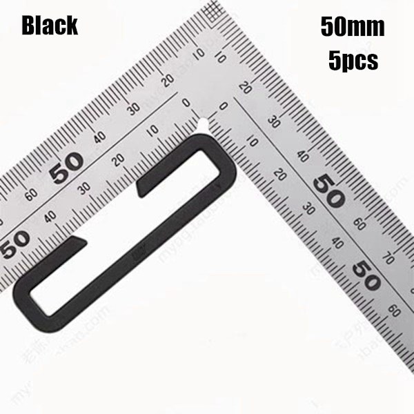 5kpl Neliömäiset koukkunauhasoljet MUSTA 50MM Black 50mm