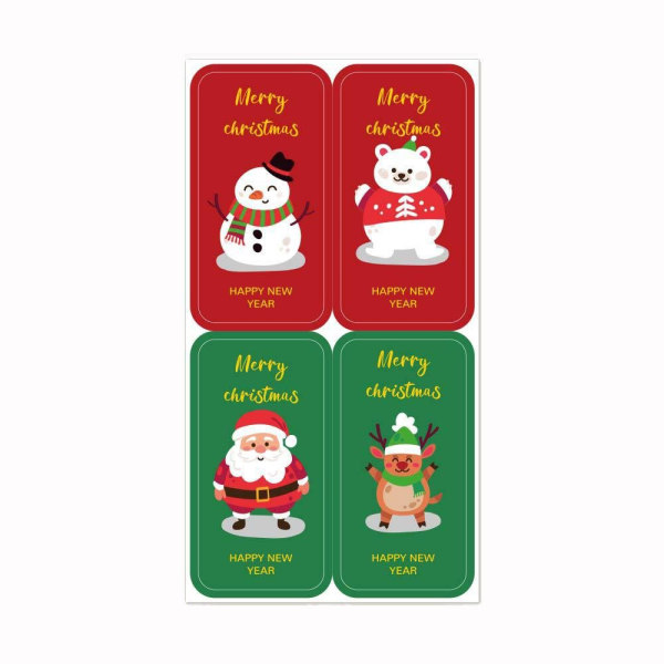 200 STK Merry Christmas Stickers Forseglingsetiketter 1 1 1