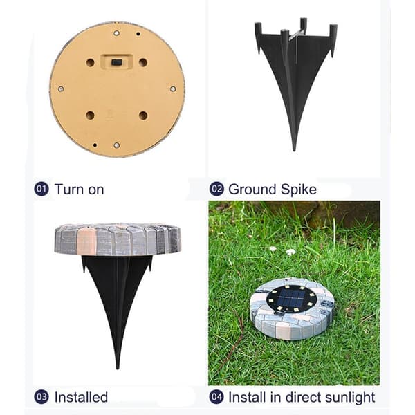 Solar Ground Lights 8 LEDs HVIT LYS HVIT LYS White Light