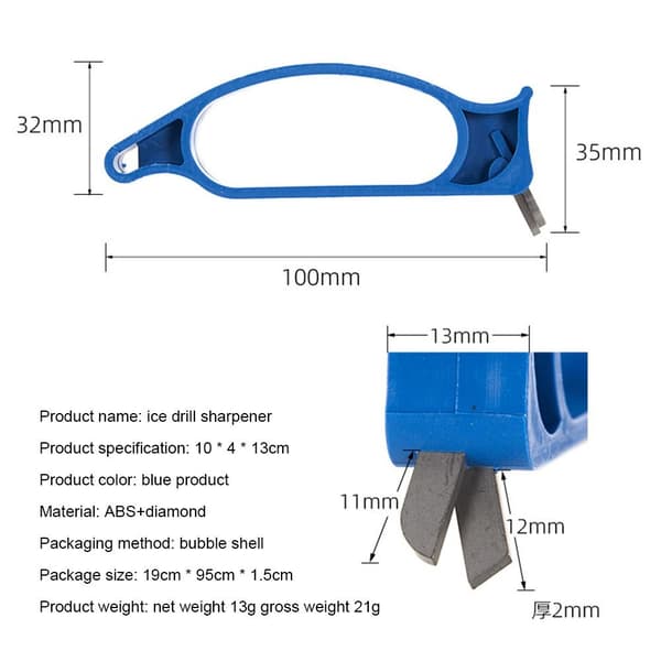Ice Drill Sharpener Auger Blade Diamond Spiral Drilling