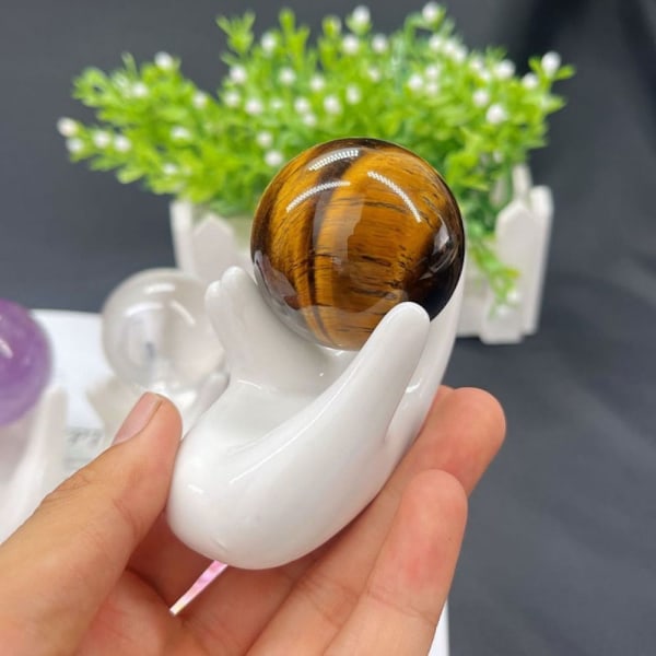Crystal Ball Base Buddha Hand Sphere Hållare Sphere Display Stand