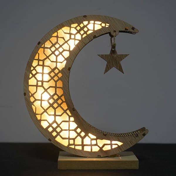 EID Mubarak Lys Måneform Nattlys A A