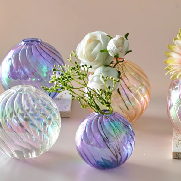 Invändig glasvas Iriserande bollvaser GRÖN S S green S-S