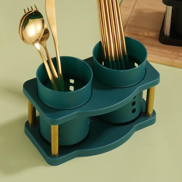 Bestick Organizer Förvaringshållare GRÖN SILVER SILVER green silver-silver