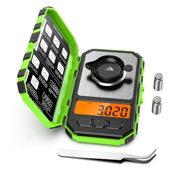 Digital vekt Elektronisk vekt 0,001G 50G-GRØNN 0,001G 50G-GRØNN 0.001g 50g-Green